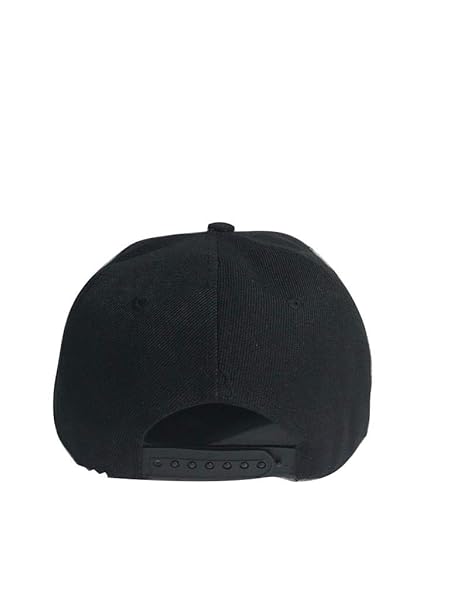 Flat Wing Cap - Snap Back Hat for Men/Women - Baseball Flat Top Cap - Black - Image 3