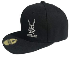 Flat Wing Cap - Snap Back Hat for Men/Women - Baseball Flat Top Cap - Black