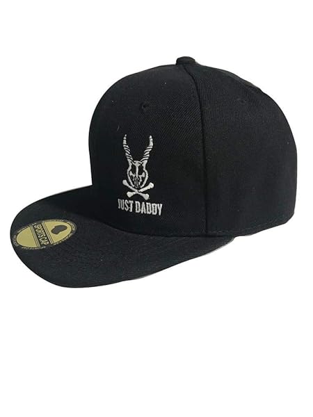 Flat Wing Cap - Snap Back Hat for Men/Women - Baseball Flat Top Cap - Black