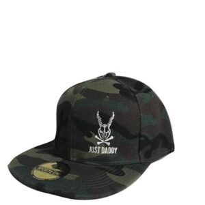 Flat Wing Cap - Snap Back Hat for Men/Women - Baseball Flat Top Cap - Camo w Embroidered Logo