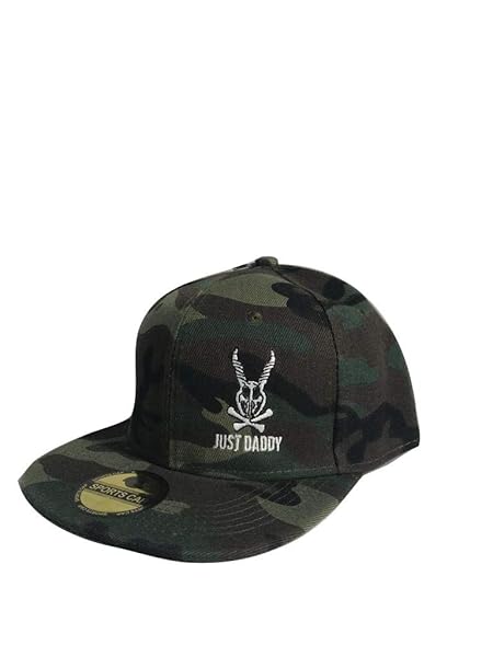 Flat Wing Cap - Snap Back Hat for Men/Women - Baseball Flat Top Cap - Camo w Embroidered Logo