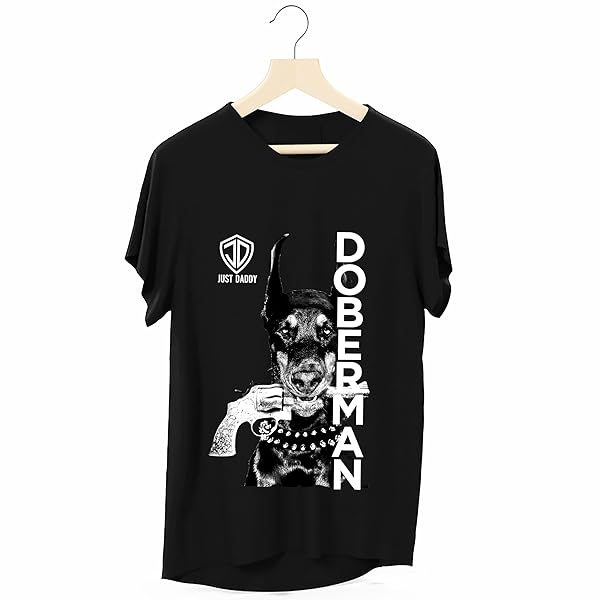 Just Daddy Doberman T Shirt Black - Image 3