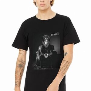 Just Daddy T-Shirt - Original Italian Designed - Lion Meditation Black - 100% Cotton