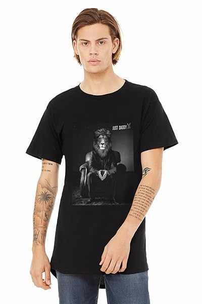 Just Daddy T-Shirt - Original Italian Designed - Lion Meditation Black - 100% Cotton